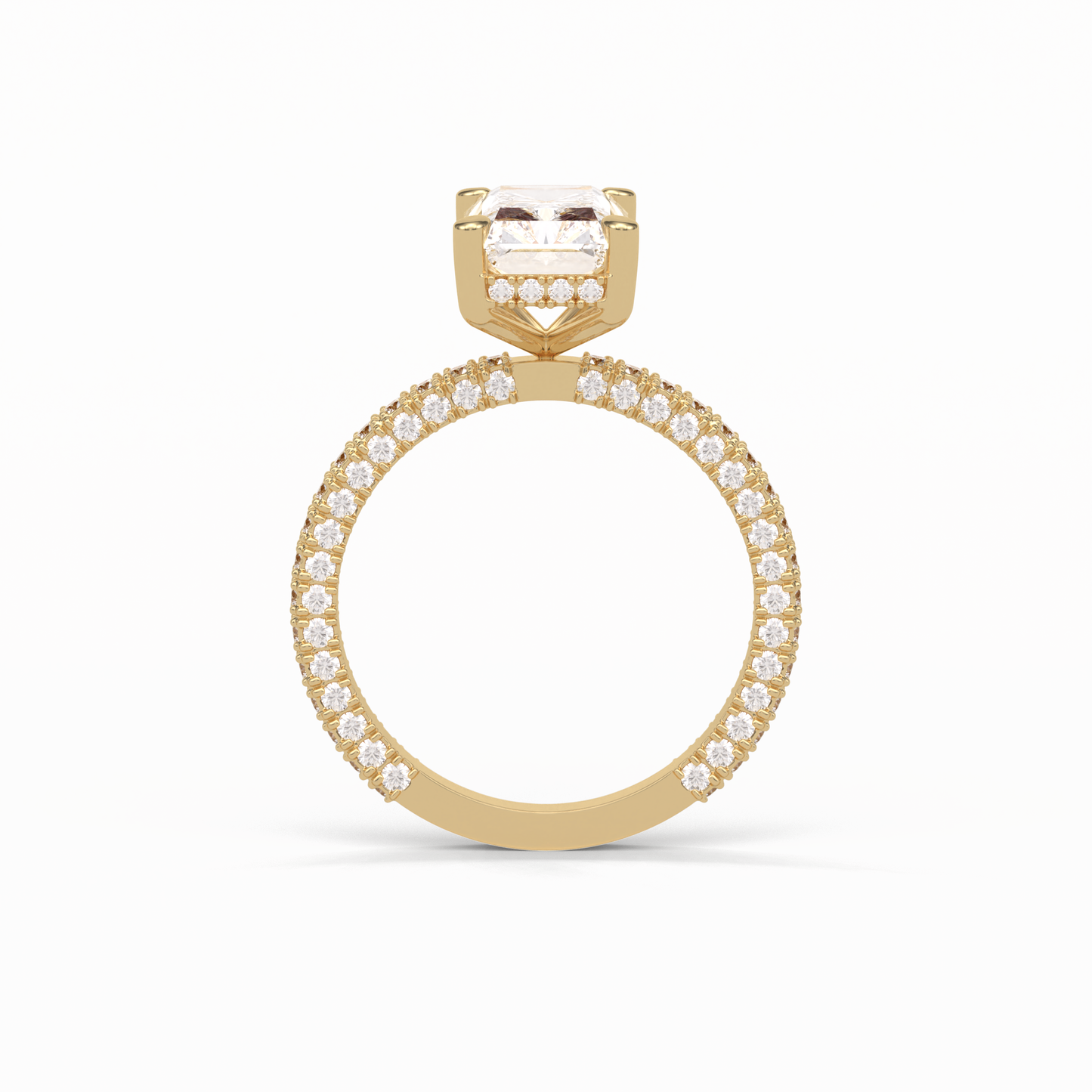 Radiant Pave & Hidden Halo Lab Grown Diamond Engagement Ring