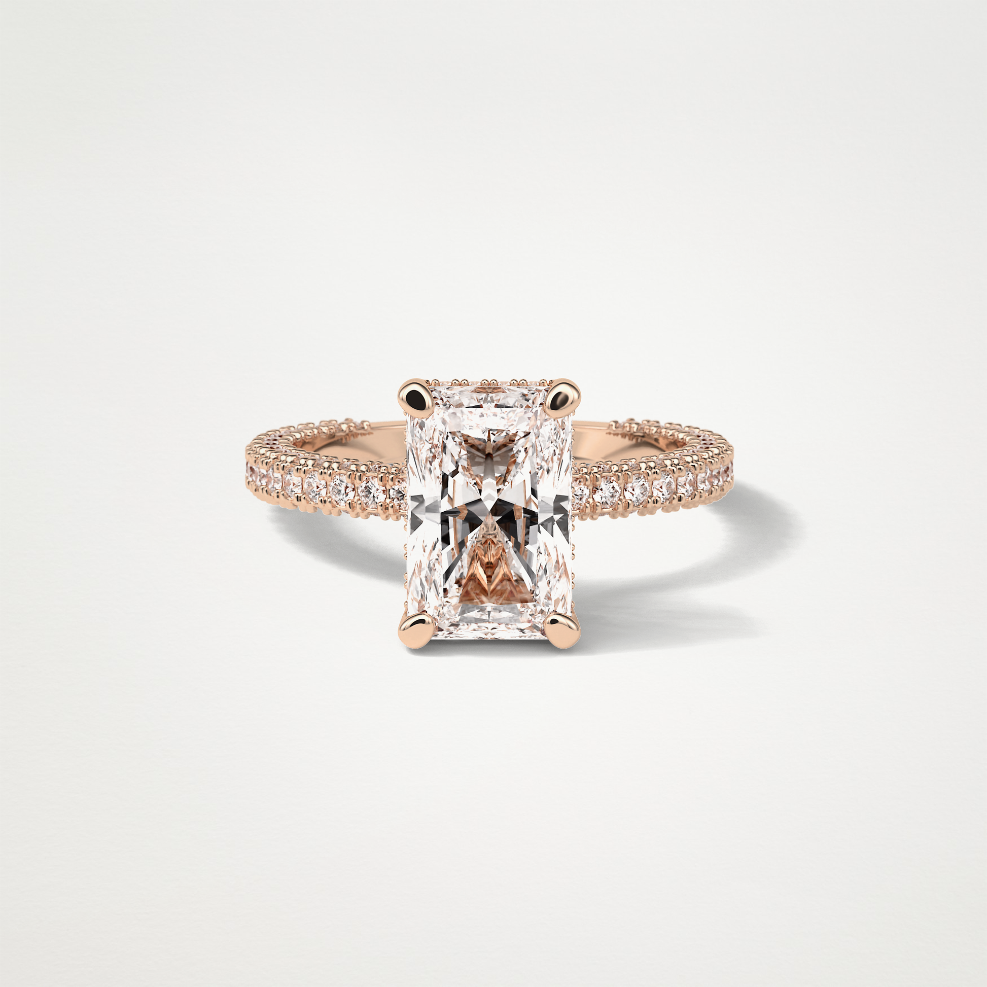 Radiant Pave & Hidden Halo Lab Grown Diamond Engagement Ring