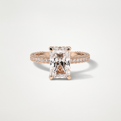 Radiant Pave & Hidden Halo Lab Grown Diamond Engagement Ring