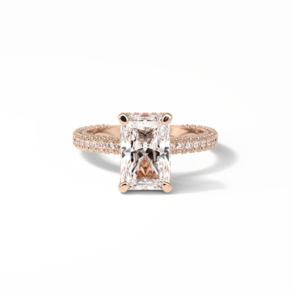 Radiant Pave & Hidden Halo Lab Grown Diamond Engagement Ring