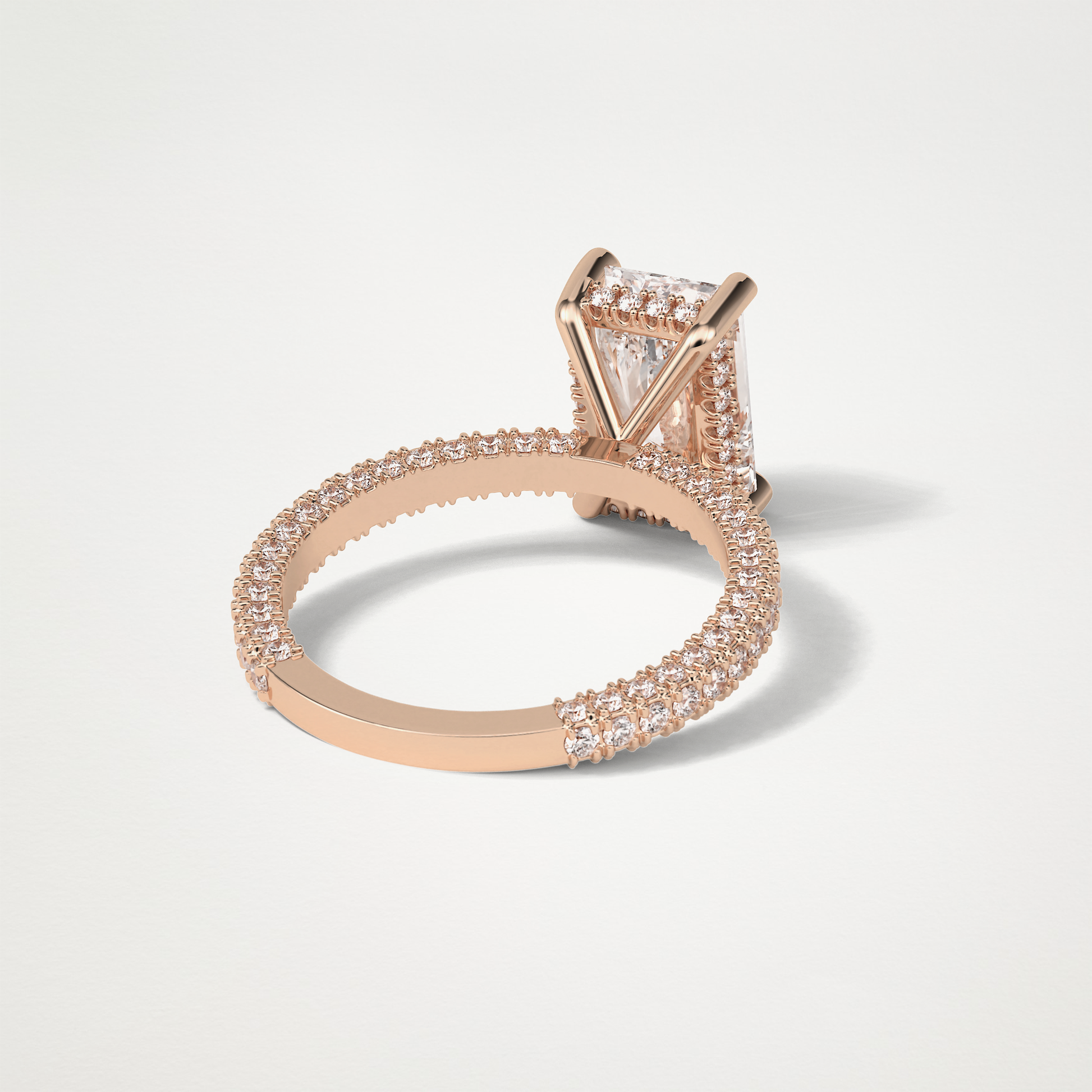 Radiant Pave & Hidden Halo Lab Grown Diamond Engagement Ring