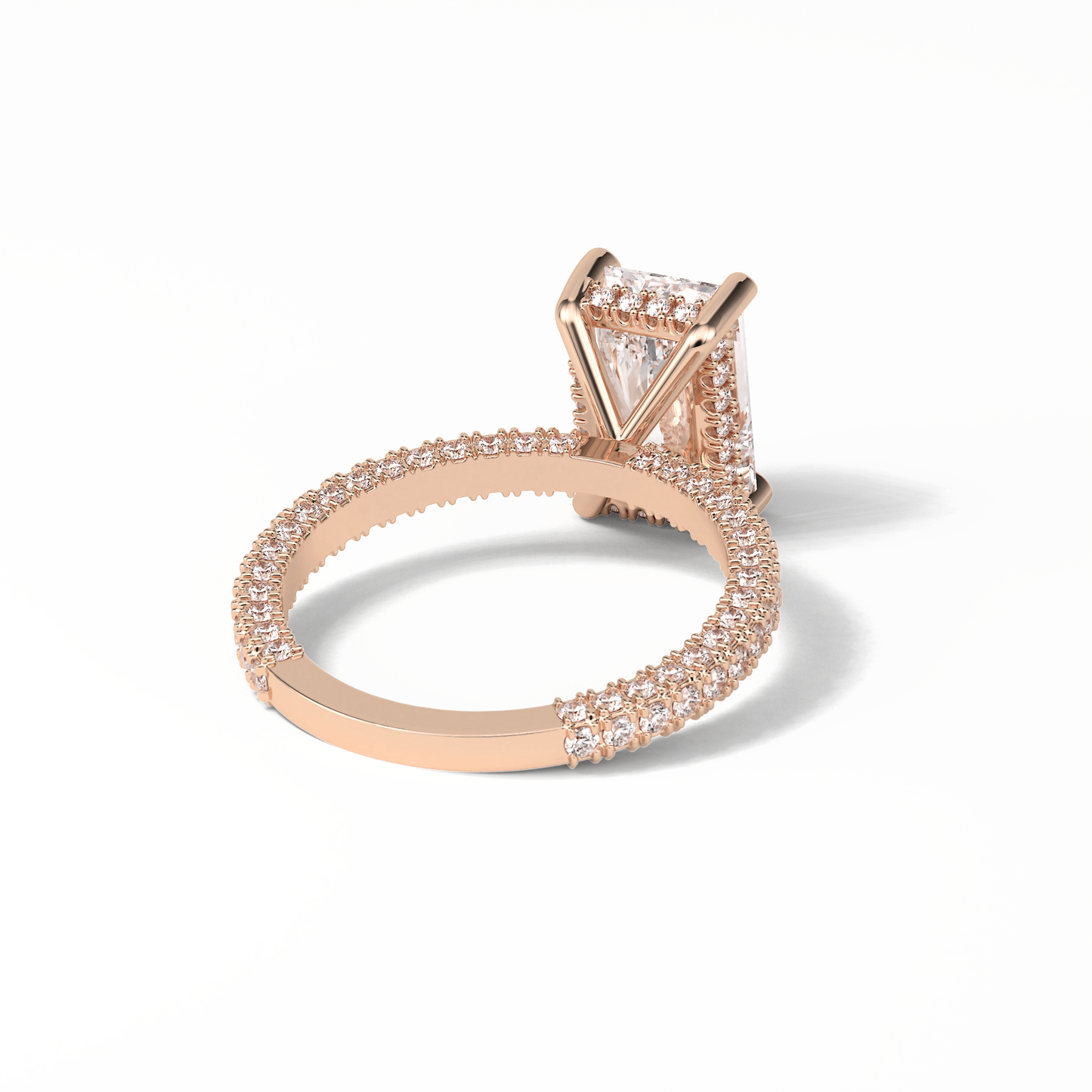 Radiant Pave & Hidden Halo Lab Grown Diamond Engagement Ring