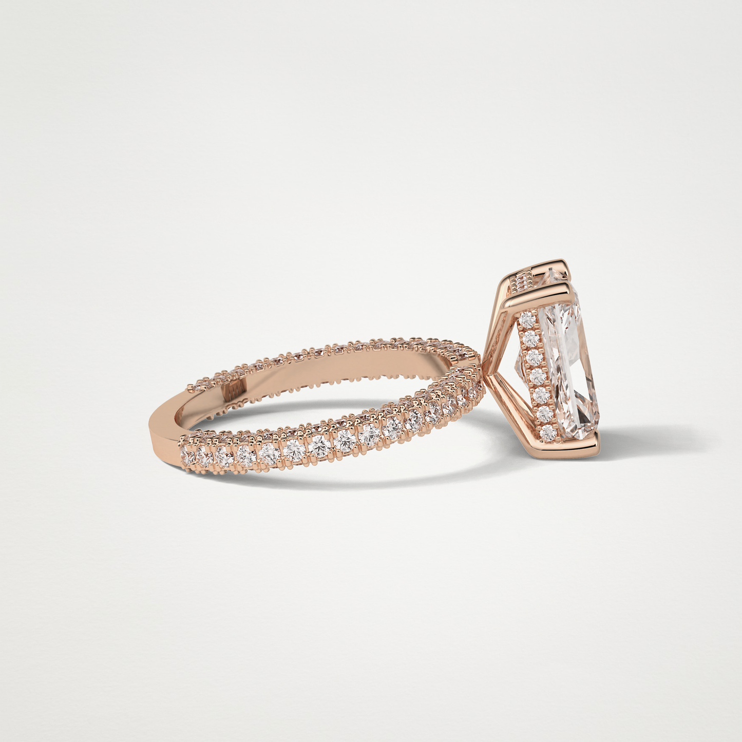 Radiant Pave & Hidden Halo Lab Grown Diamond Engagement Ring