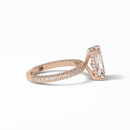 Radiant Pave & Hidden Halo Lab Grown Diamond Engagement Ring