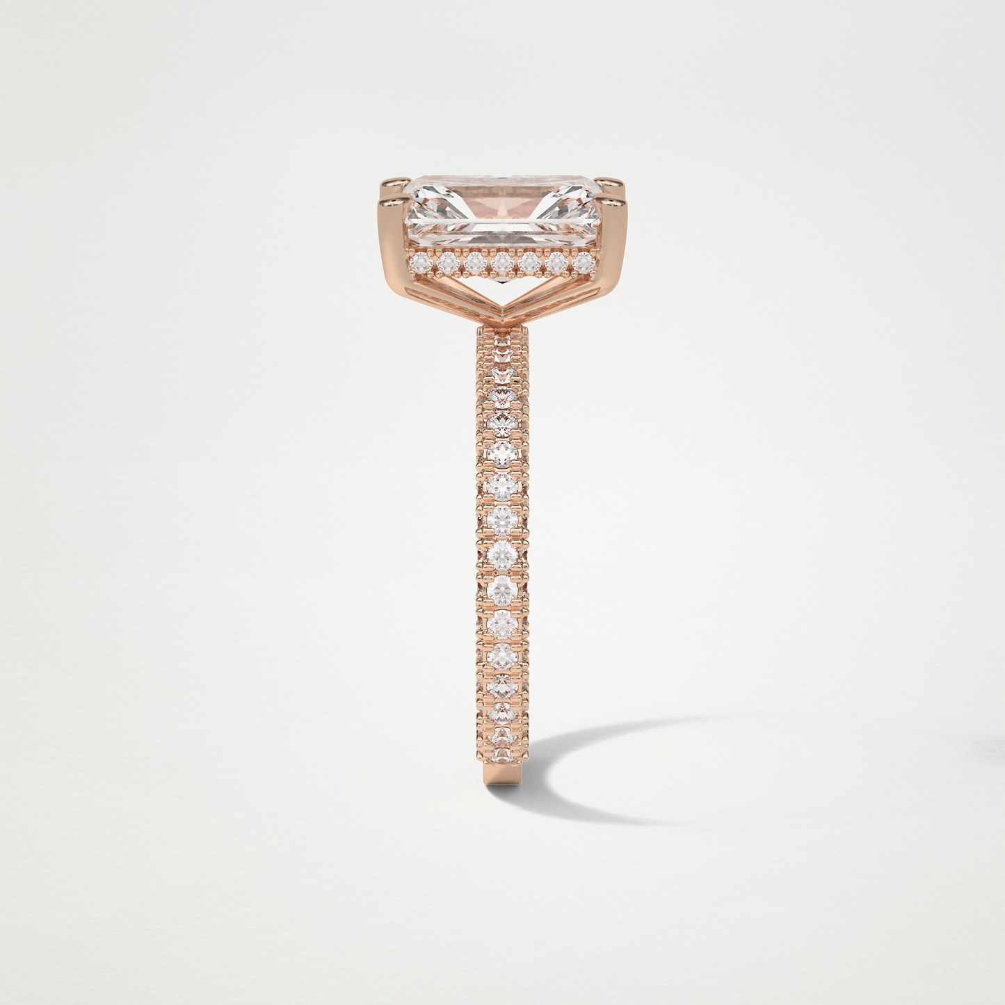 Radiant Pave & Hidden Halo Lab Grown Diamond Engagement Ring