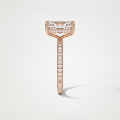 Radiant Pave & Hidden Halo Lab Grown Diamond Engagement Ring