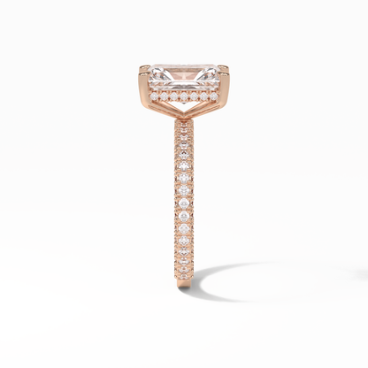 Radiant Pave & Hidden Halo Lab Grown Diamond Engagement Ring