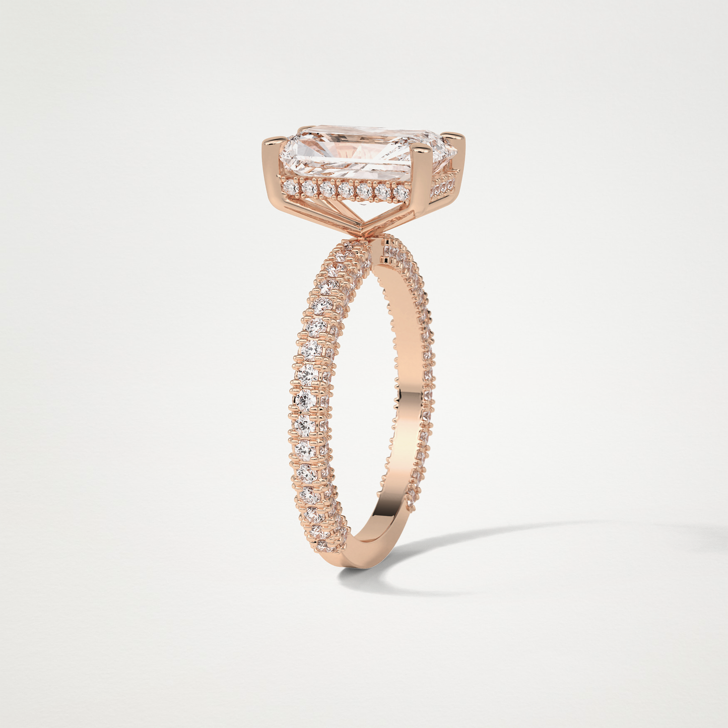 Radiant Pave & Hidden Halo Lab Grown Diamond Engagement Ring