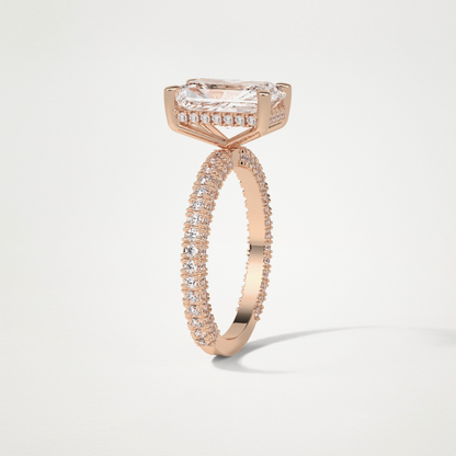 Radiant Pave & Hidden Halo Lab Grown Diamond Engagement Ring