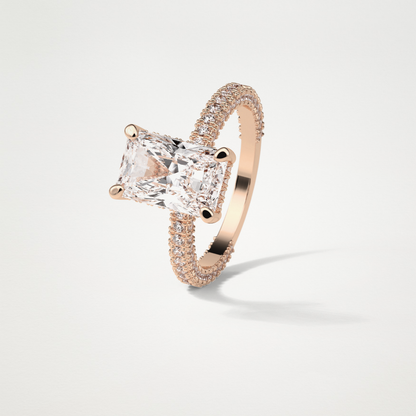 Radiant Pave & Hidden Halo Lab Grown Diamond Engagement Ring