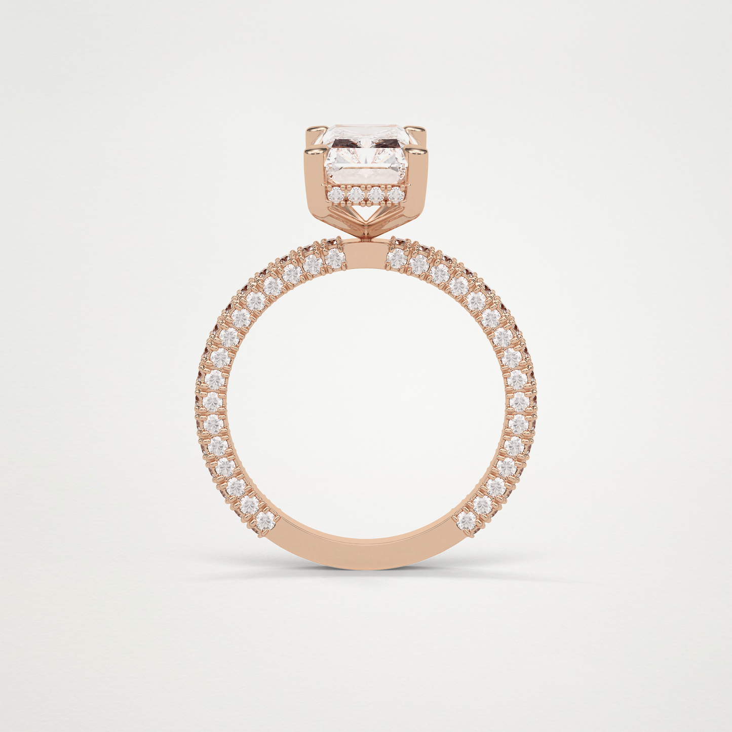 Radiant Pave & Hidden Halo Lab Grown Diamond Engagement Ring