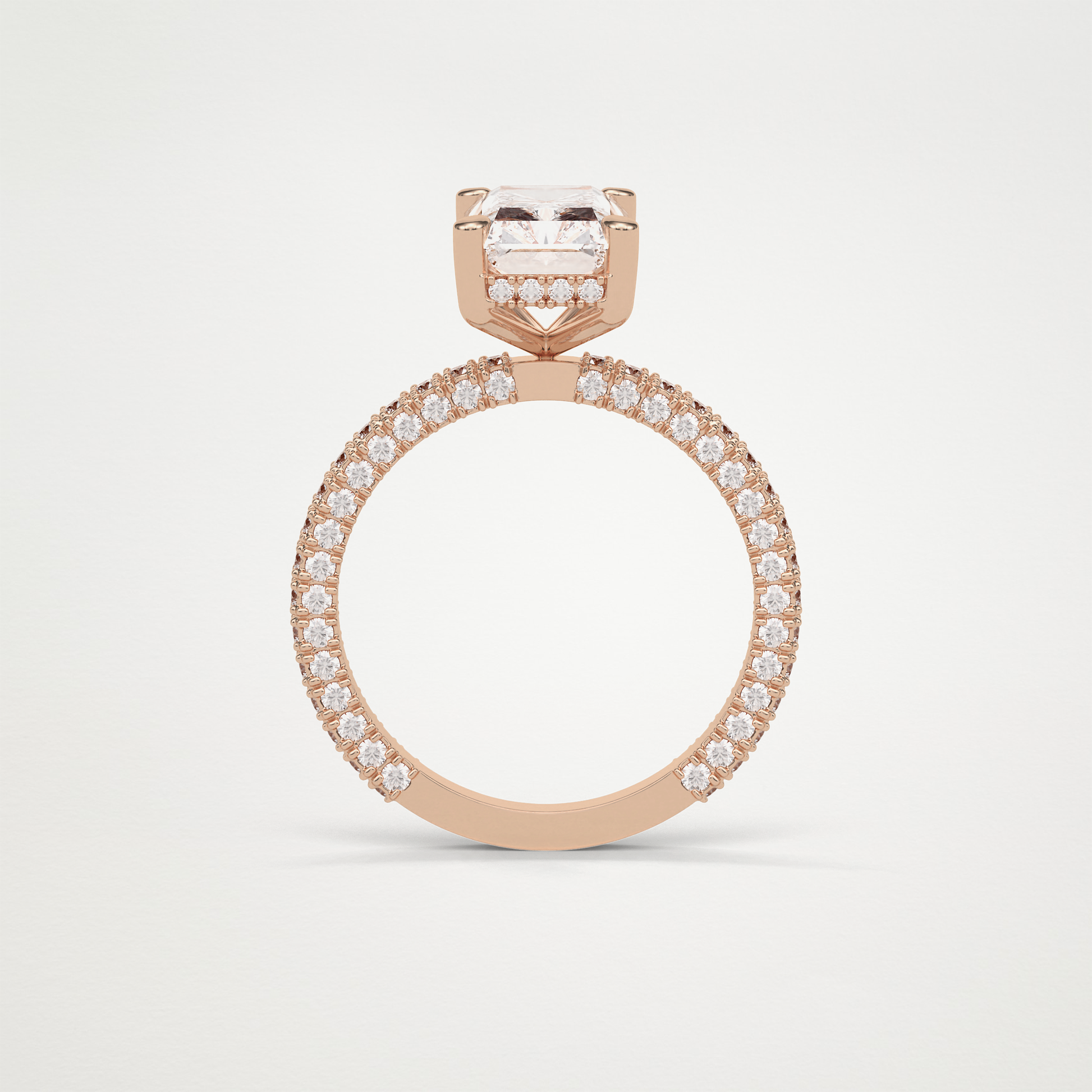 Radiant Pave & Hidden Halo Lab Grown Diamond Engagement Ring