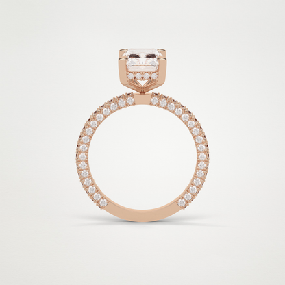 Radiant Pave & Hidden Halo Lab Grown Diamond Engagement Ring