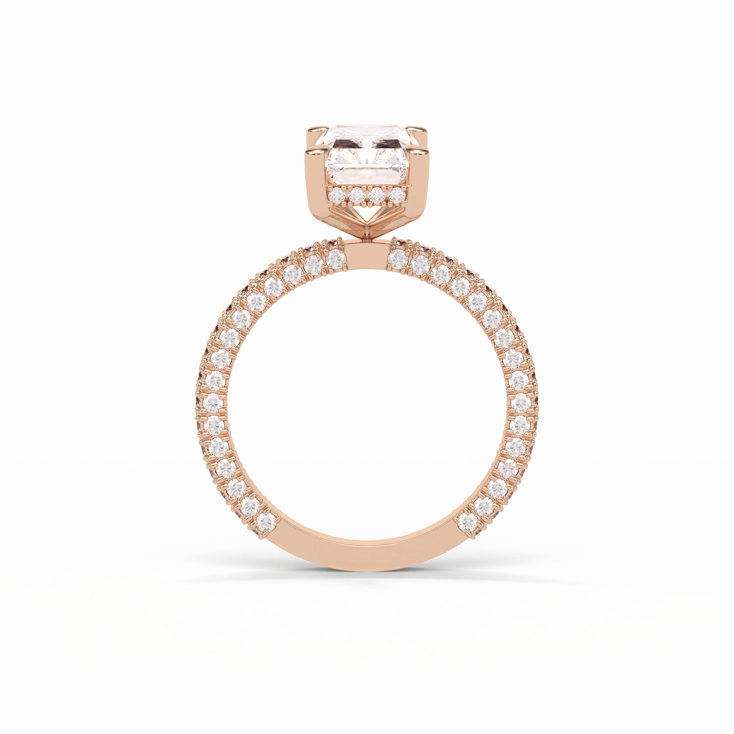 Radiant Pave & Hidden Halo Lab Grown Diamond Engagement Ring