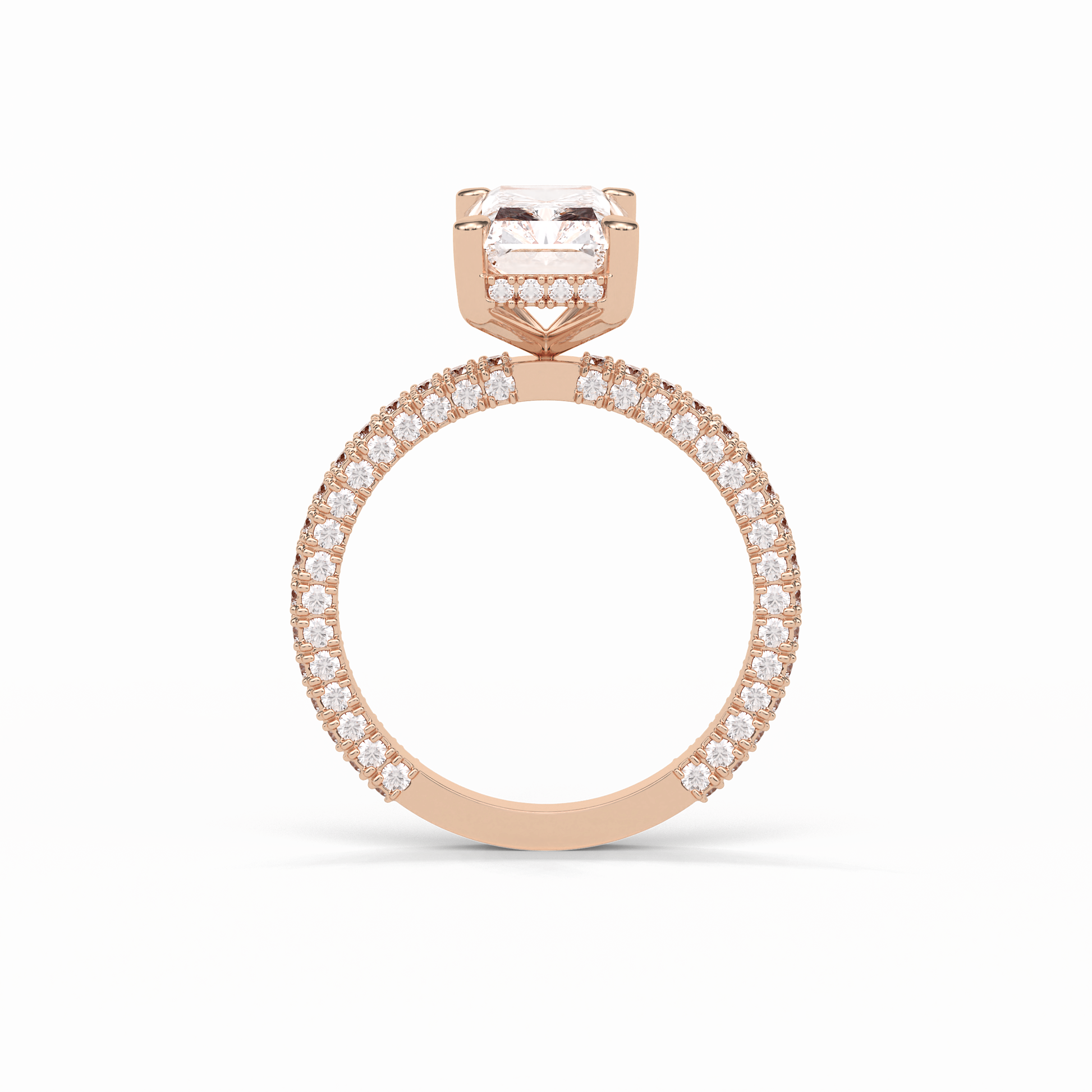 Radiant Pave & Hidden Halo Lab Grown Diamond Engagement Ring