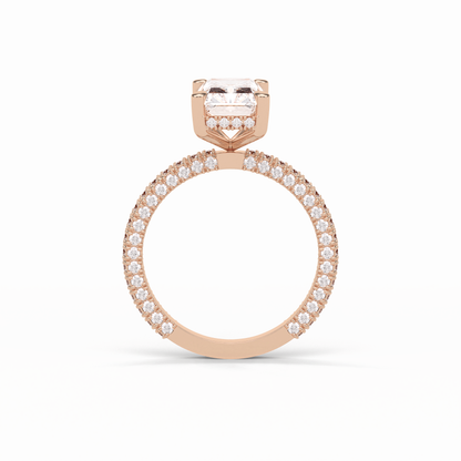 Radiant Pave & Hidden Halo Lab Grown Diamond Engagement Ring