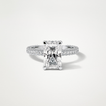 Radiant Pave & Hidden Halo Lab Grown Diamond Engagement Ring