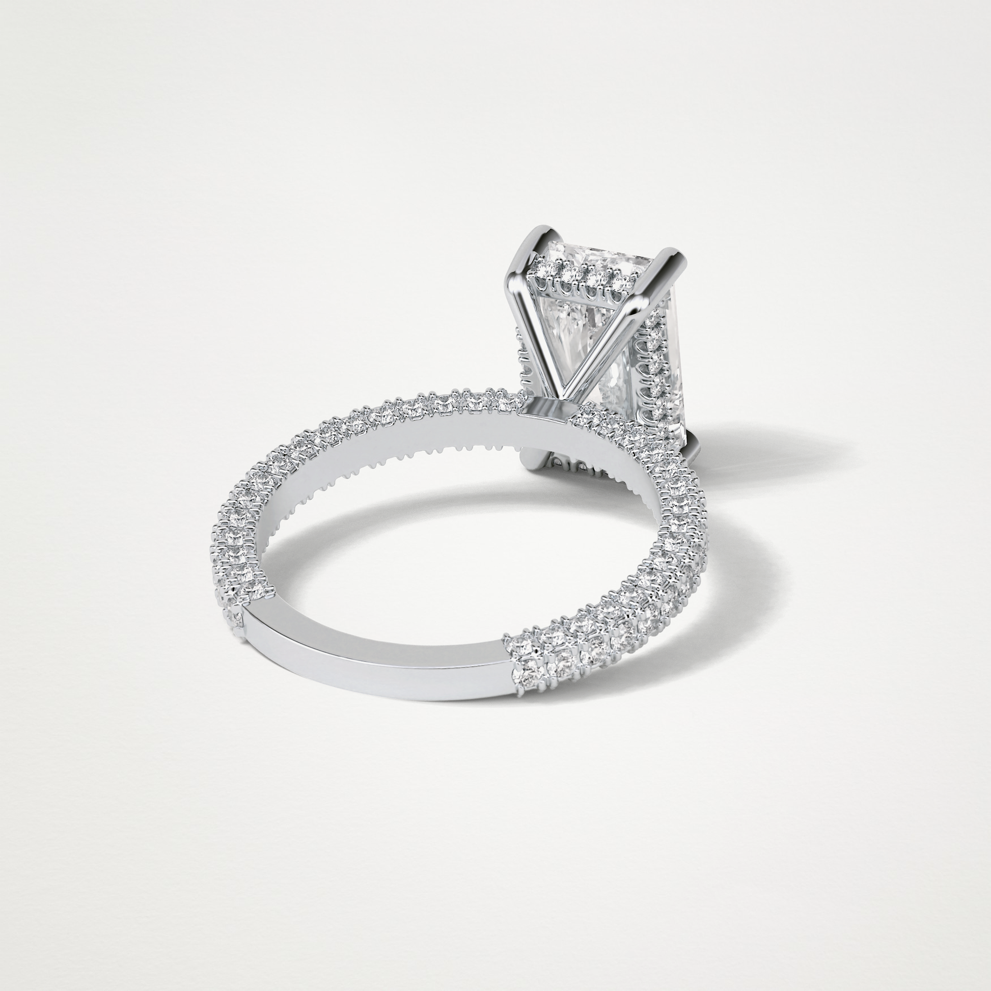 Radiant Pave & Hidden Halo Lab Grown Diamond Engagement Ring