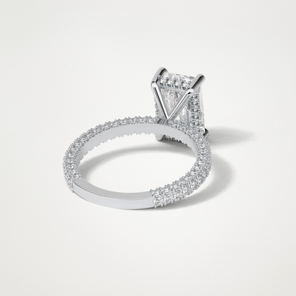 Radiant Pave & Hidden Halo Lab Grown Diamond Engagement Ring