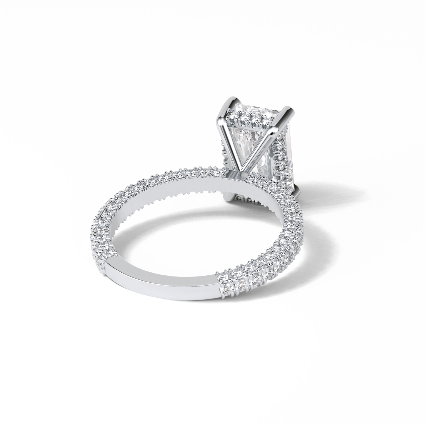 Radiant Pave & Hidden Halo Lab Grown Diamond Engagement Ring