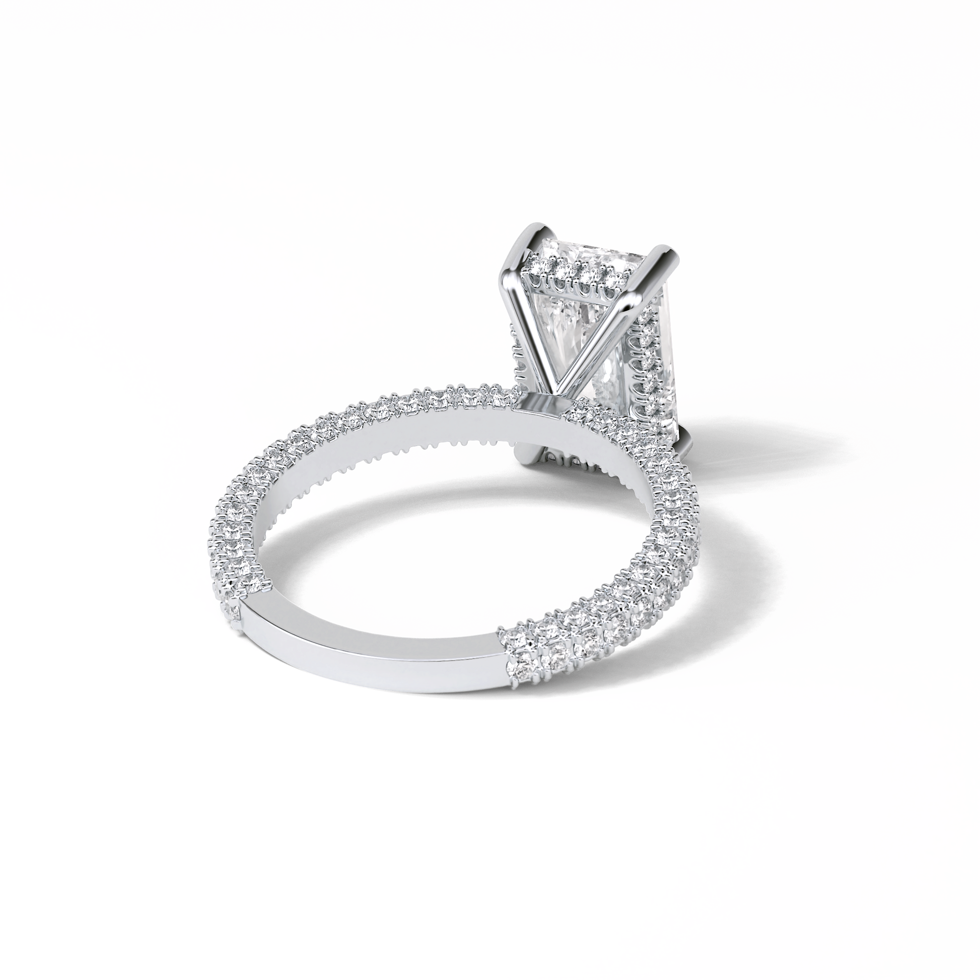 Radiant Pave & Hidden Halo Lab Grown Diamond Engagement Ring