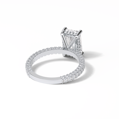 Radiant Pave & Hidden Halo Lab Grown Diamond Engagement Ring