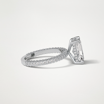 Radiant Pave & Hidden Halo Lab Grown Diamond Engagement Ring