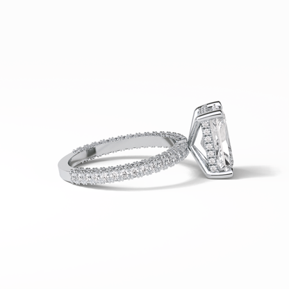 Radiant Pave & Hidden Halo Lab Grown Diamond Engagement Ring