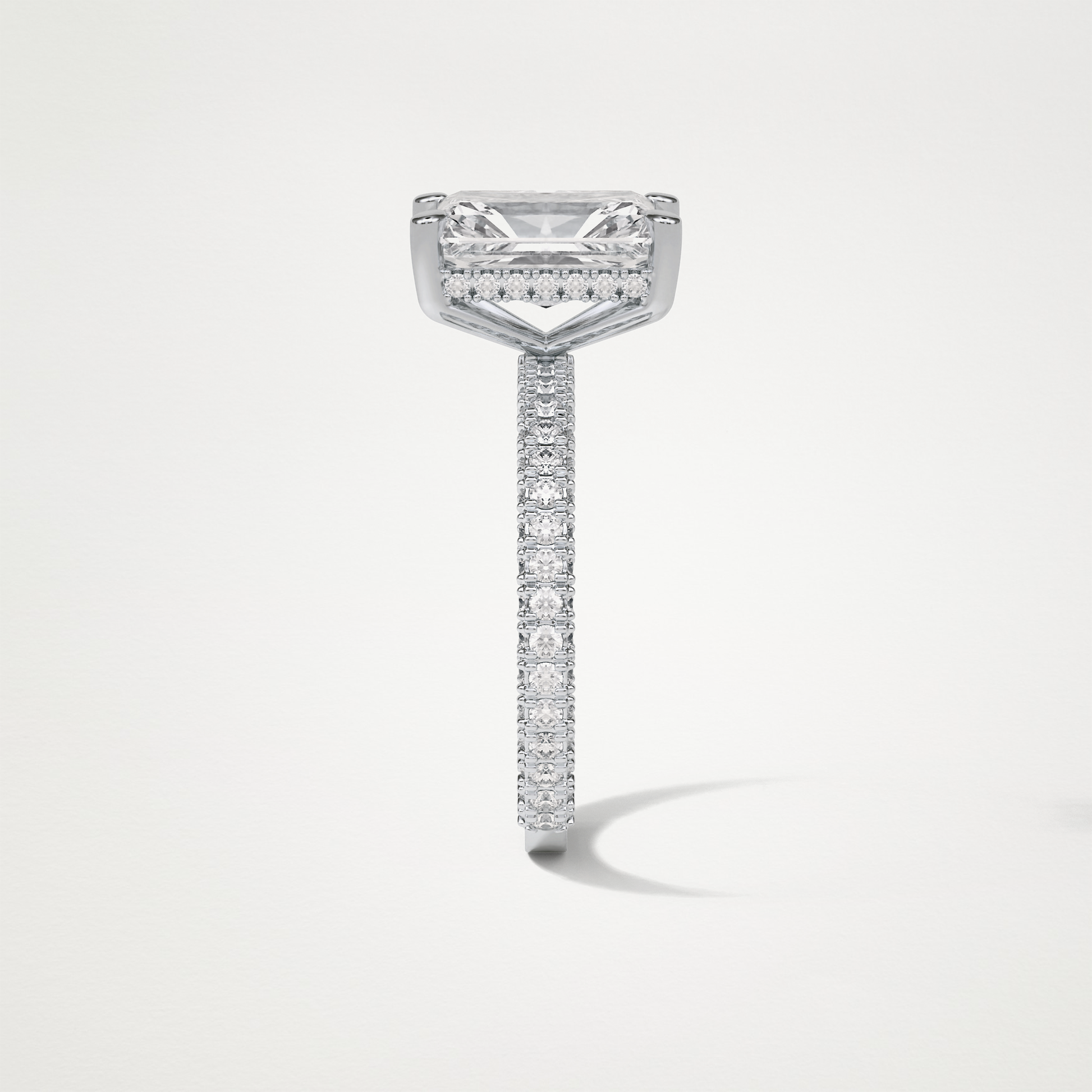 Radiant Pave & Hidden Halo Lab Grown Diamond Engagement Ring