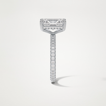 Radiant Pave & Hidden Halo Lab Grown Diamond Engagement Ring