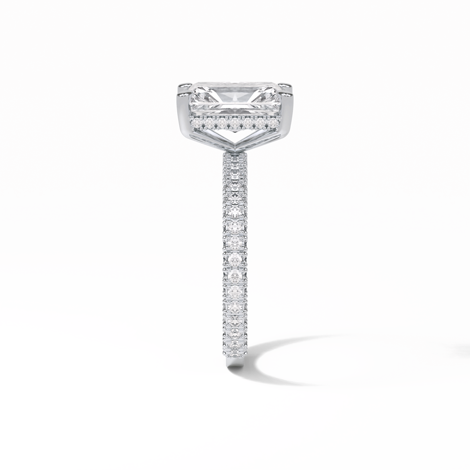 Radiant Pave & Hidden Halo Lab Grown Diamond Engagement Ring