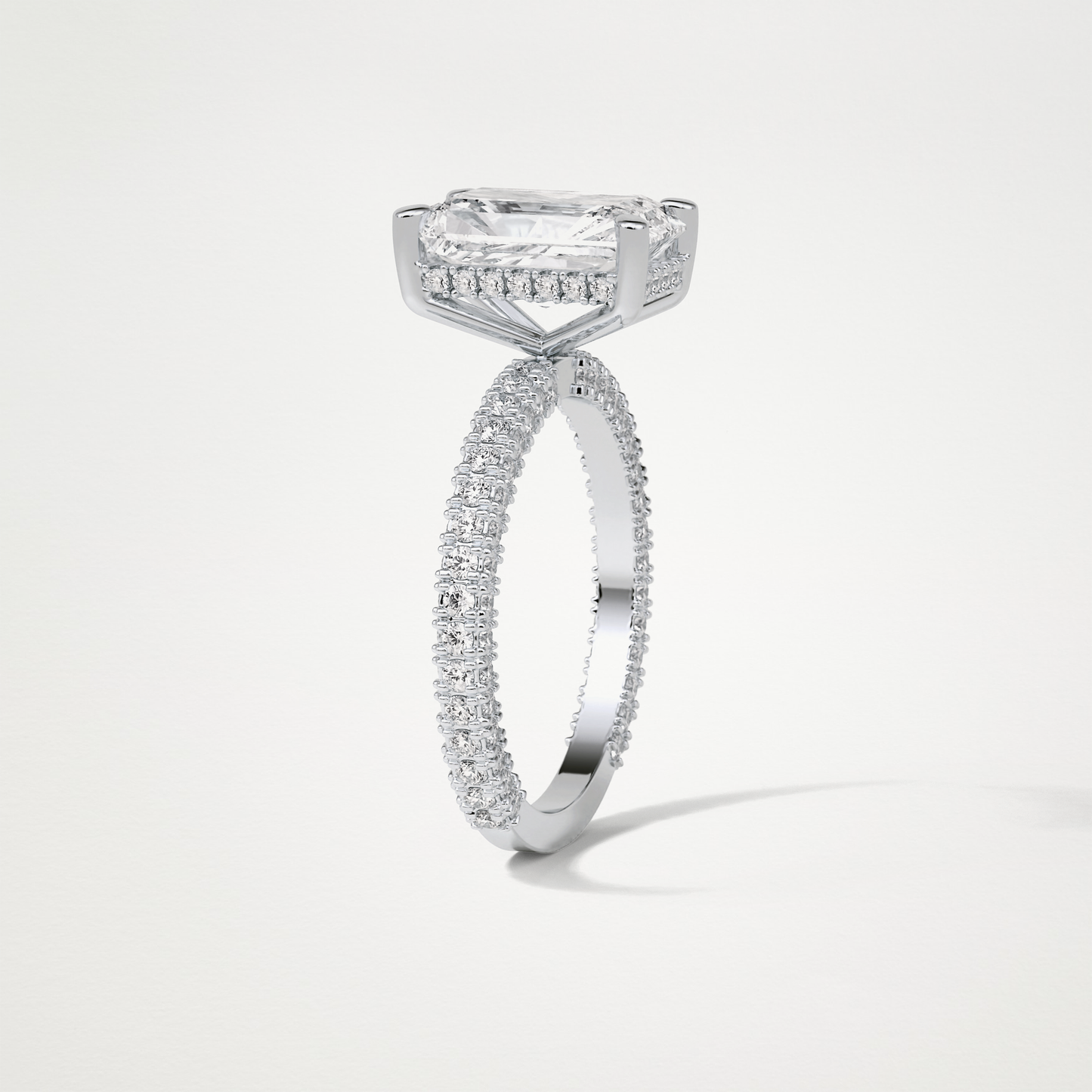 Radiant Pave & Hidden Halo Lab Grown Diamond Engagement Ring