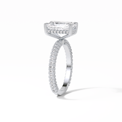 Radiant Pave & Hidden Halo Lab Grown Diamond Engagement Ring