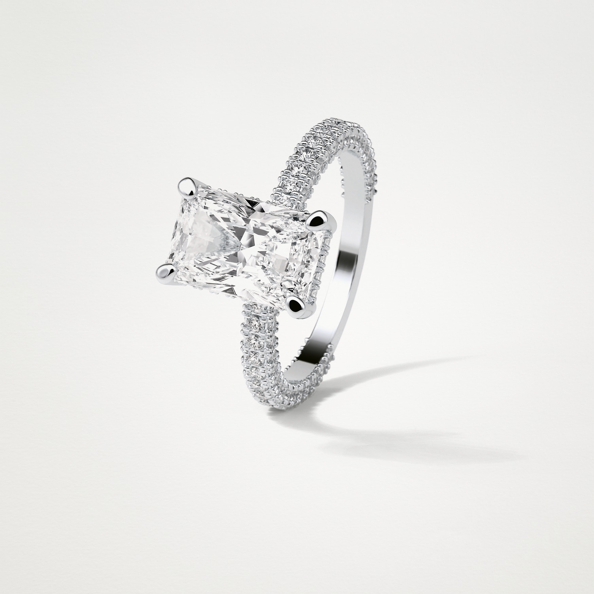 Radiant Pave & Hidden Halo Lab Grown Diamond Engagement Ring