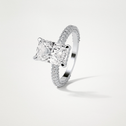 Radiant Pave & Hidden Halo Lab Grown Diamond Engagement Ring