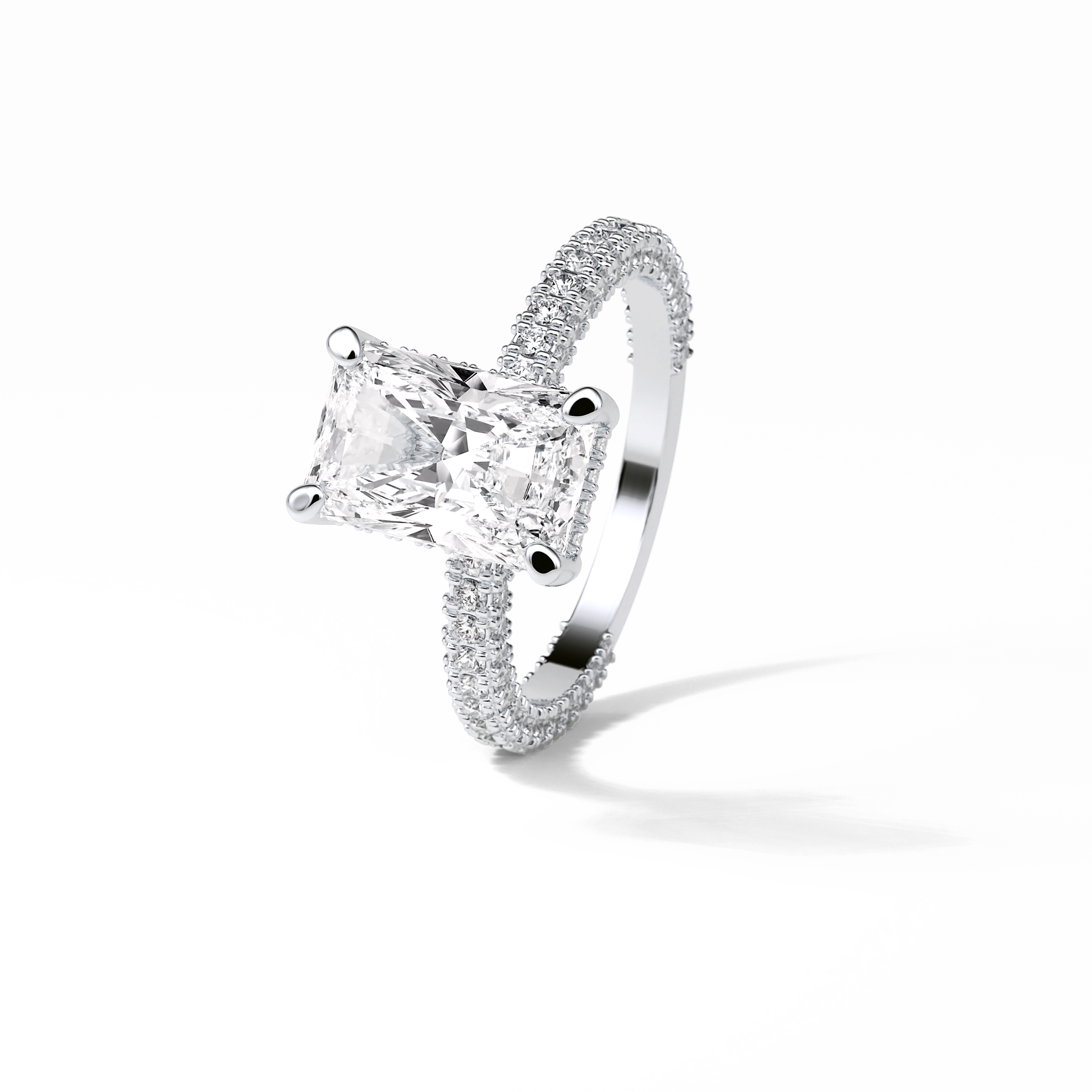 Radiant Pave & Hidden Halo Lab Grown Diamond Engagement Ring