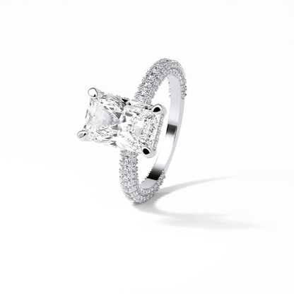 Radiant Pave & Hidden Halo Lab Grown Diamond Engagement Ring