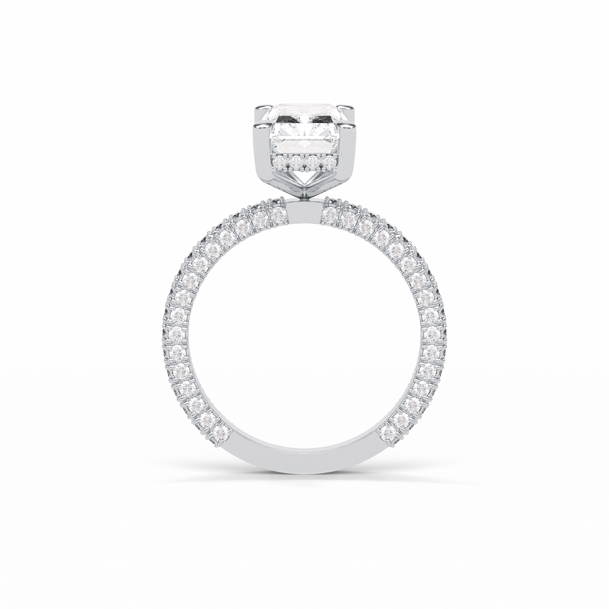 Radiant Pave & Hidden Halo Lab Grown Diamond Engagement Ring