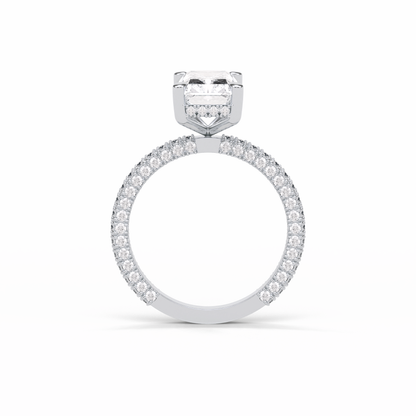 Radiant Pave & Hidden Halo Lab Grown Diamond Engagement Ring