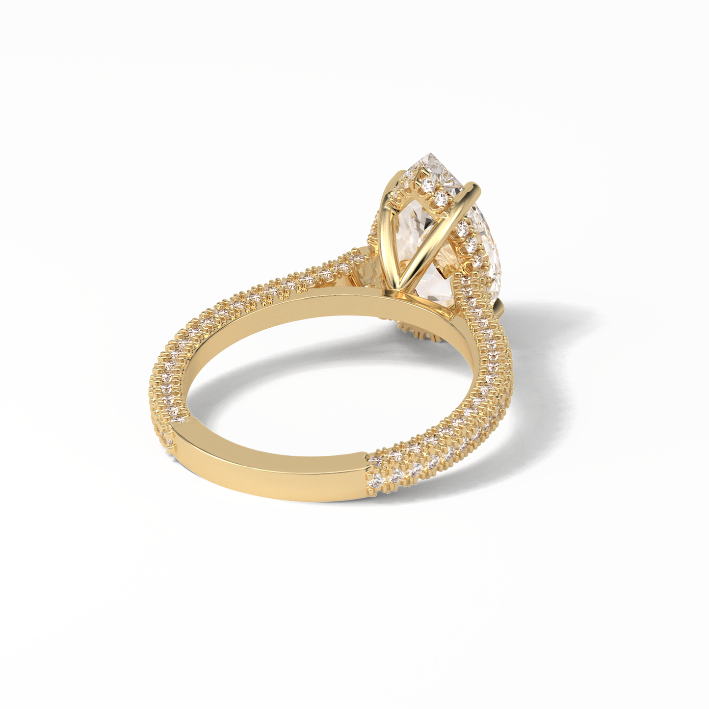 Pear Pave & Hidden Halo Lab Grown Diamond Engagement Ring