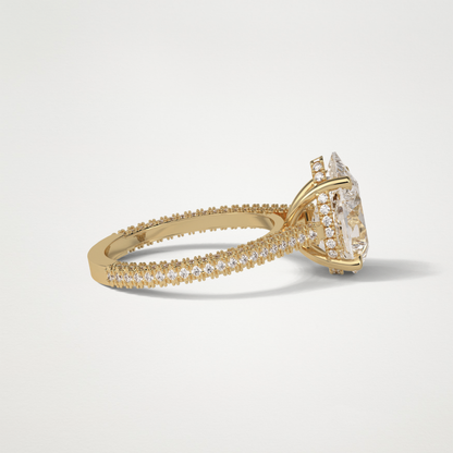 Pear Pave & Hidden Halo Lab Grown Diamond Engagement Ring