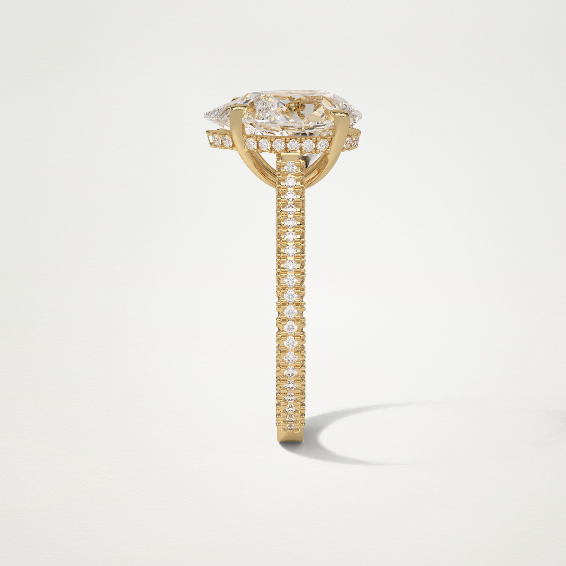 Pear Pave & Hidden Halo Lab Grown Diamond Engagement Ring
