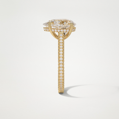 Pear Pave & Hidden Halo Lab Grown Diamond Engagement Ring