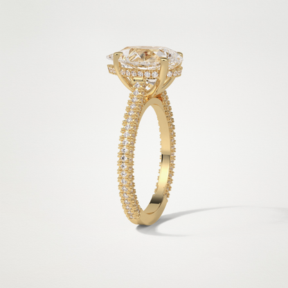 Pear Pave & Hidden Halo Lab Grown Diamond Engagement Ring