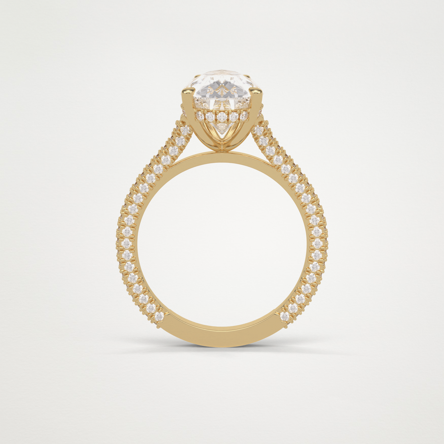 Pear Pave & Hidden Halo Lab Grown Diamond Engagement Ring