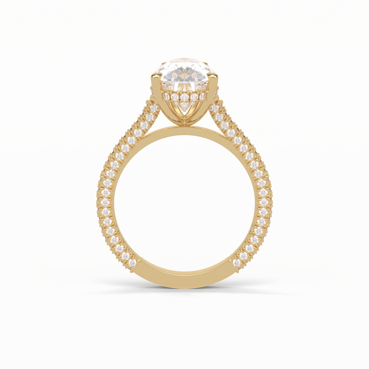 Pear Pave & Hidden Halo Lab Grown Diamond Engagement Ring
