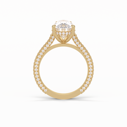 Pear Pave & Hidden Halo Lab Grown Diamond Engagement Ring