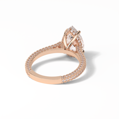 Pear Pave & Hidden Halo Lab Grown Diamond Engagement Ring