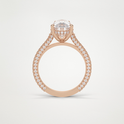 Pear Pave & Hidden Halo Lab Grown Diamond Engagement Ring