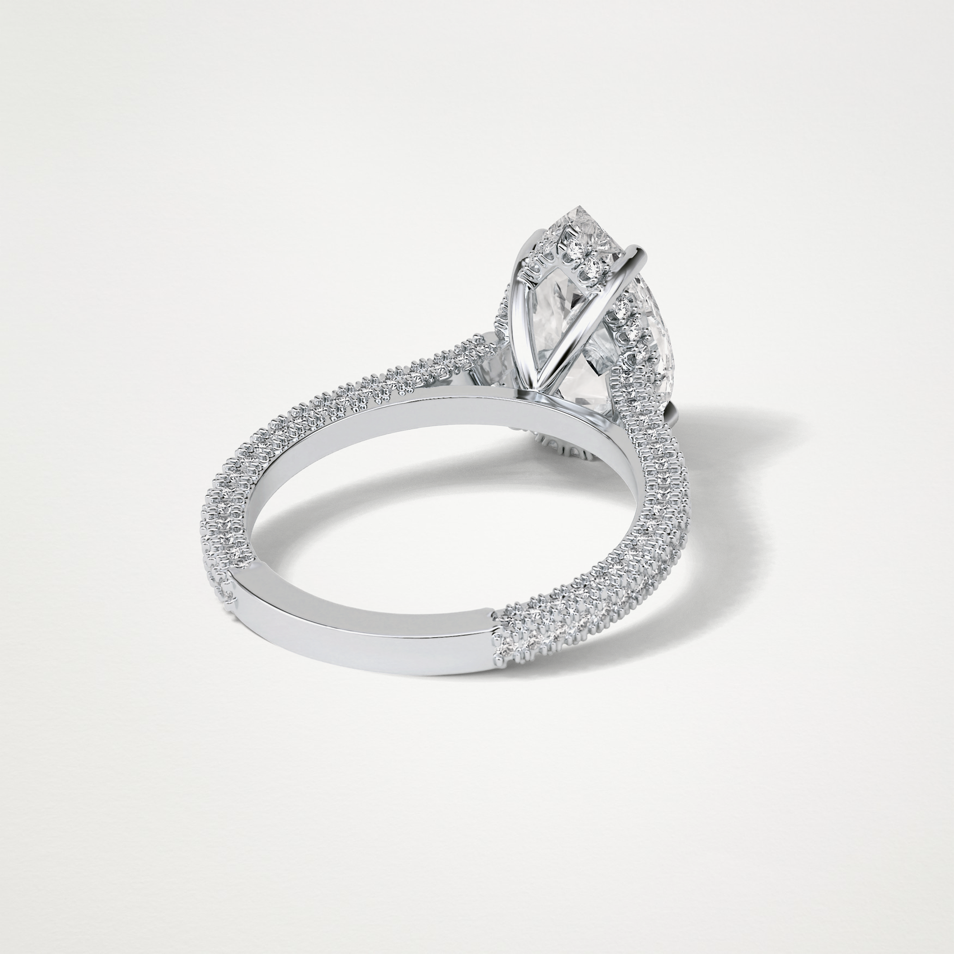 Pear Pave & Hidden Halo Lab Grown Diamond Engagement Ring